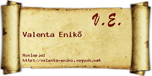 Valenta Enikő névjegykártya